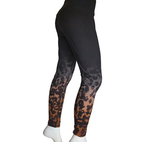 H&M Sports Tights Leggings High Waist Animal Print Size Large - Picture 3 of 6